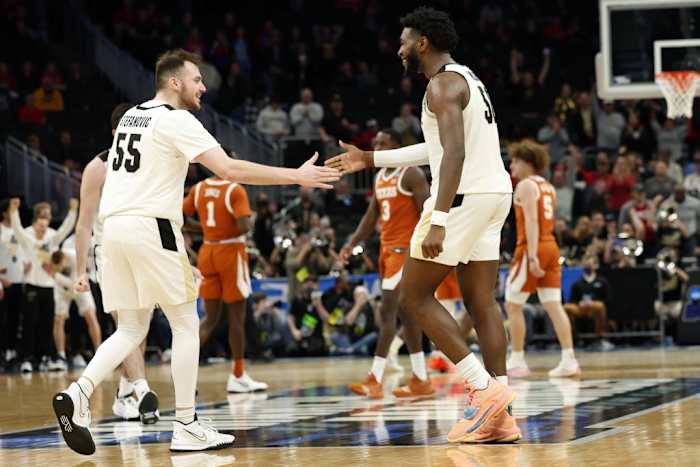 Purdue's Sasha Stefanovic and Trevion Williams